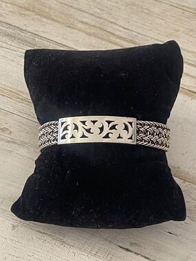 Lois Hill Sterling Silver Thai Weave Toggle Bracelet 6.75”